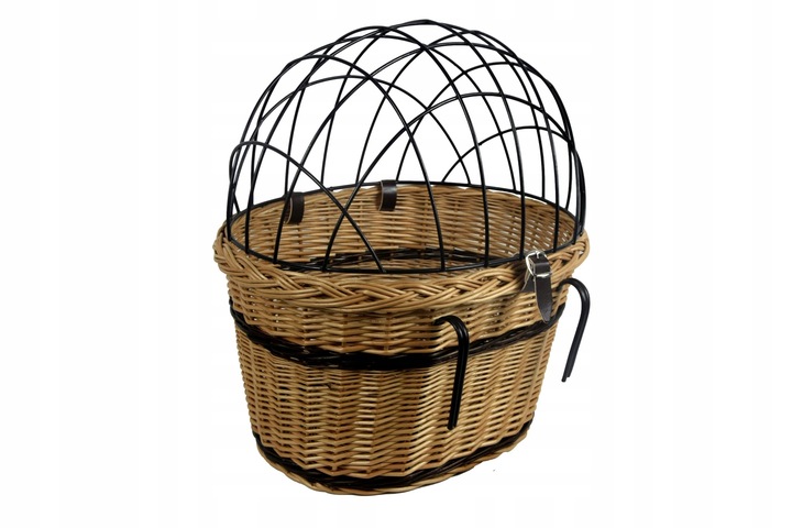 KOSZ na rower KOSZYK wiklinowy z kratką dla psa