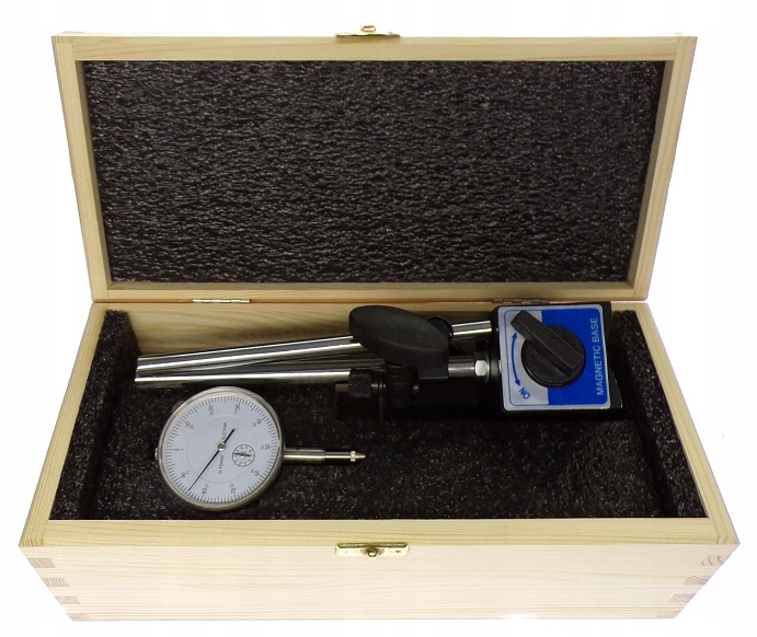 CZUJNIK ZEGAROWY 0-10 0,01 DO SPRAWDZANIA BICIA + UCHWYT STATYW MAGNETYCZNY