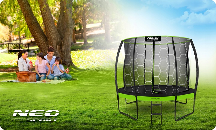TRAMPOLINA OGRODOWA DLA DZIECI 252cm 8ft PREMIUM