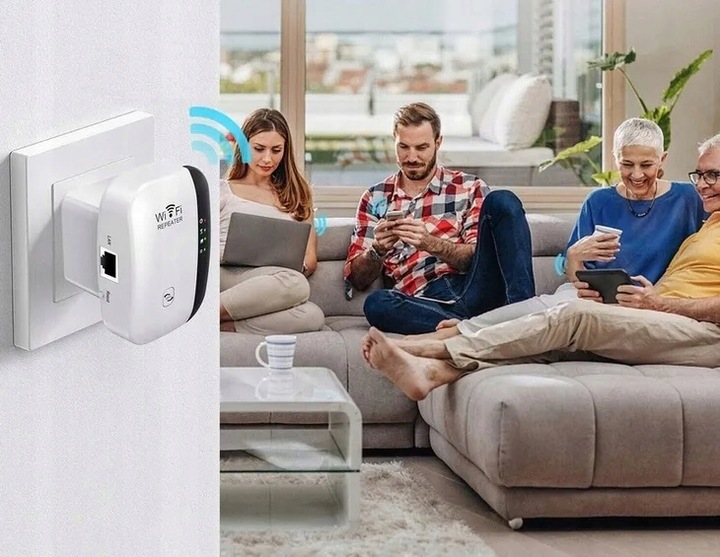 Wzmacniacz sygnału Wi-FI Mocny Repeater Access Point Router 300 Mb/s 2.4GHz