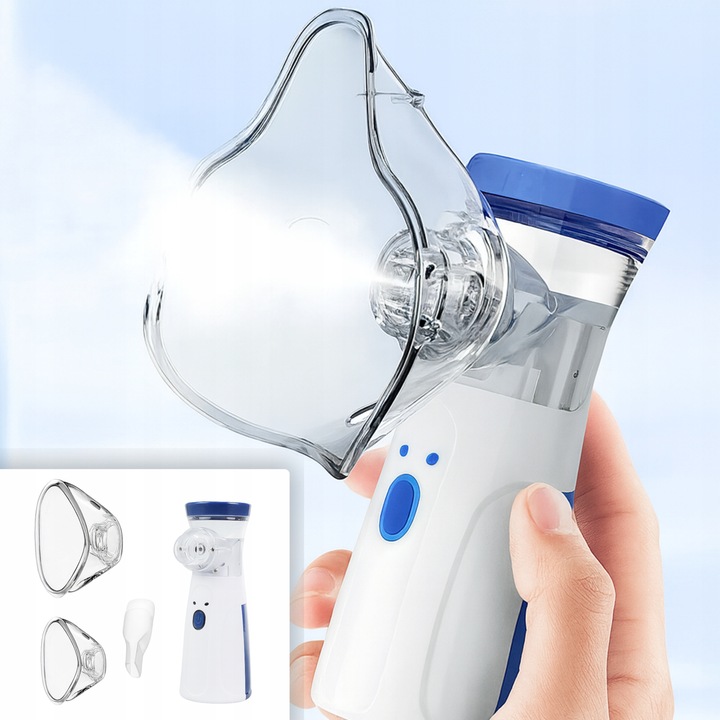 INHALATOR NEBULIZATOR ULTRADŹWIĘKOWY PRZENOŚNY DLA DZIECI DOROSŁYCH AA USB