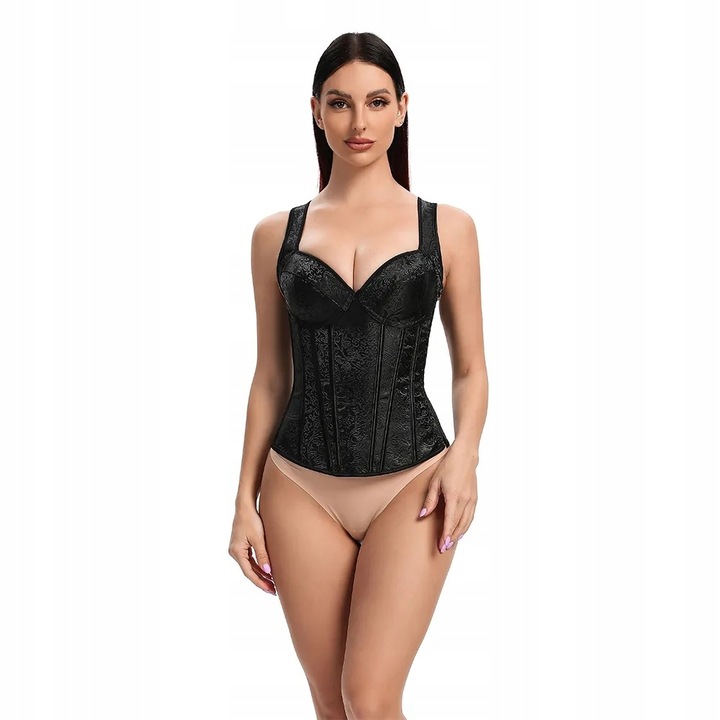 Elegancki gorset wyszczuplający modelujący gotycki zamek stringi 59k