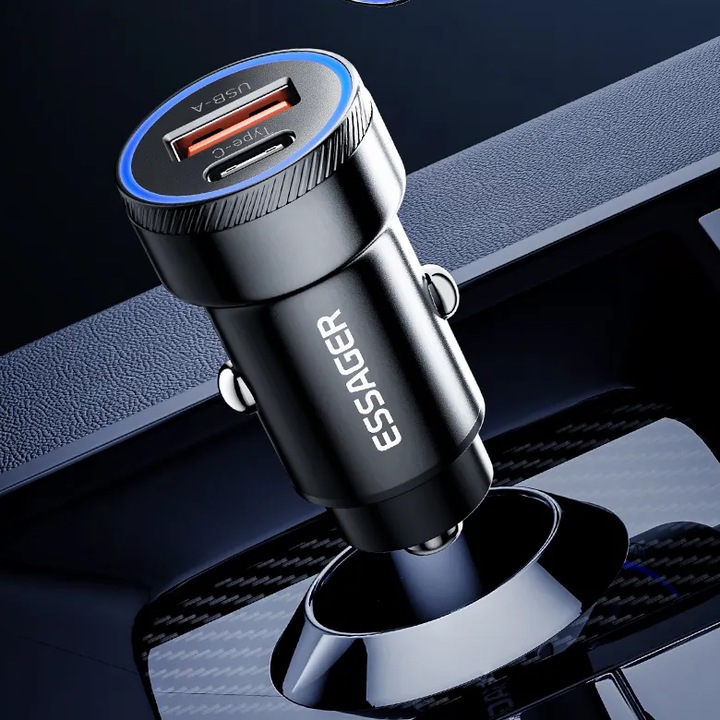 SZYBKA MOCNA Ładowarka Samochodowa USB 54W do telefonu QC3.0 PD 3.0 USB-C