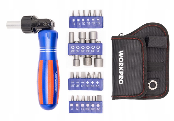 ZESTAW 24 BITÓW Z GRZECHOTKĄ WORKPRO W021183 PREZENT DLA NIEGO