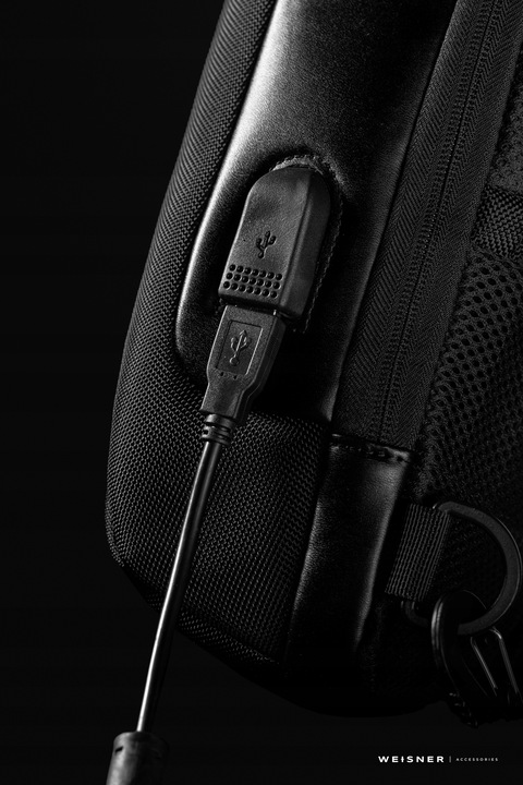 TORBA SASZETKA MĘSKA NERKA PLECAK ANTYKRADZIEŻ USB