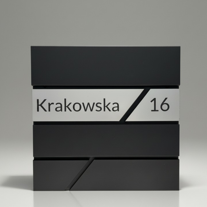 DUŻA SKRZYNKA NA LISTY Z ADRESEM NUMEREM DOMU ANTRACYT POCZTOWA GRAWEROWANA