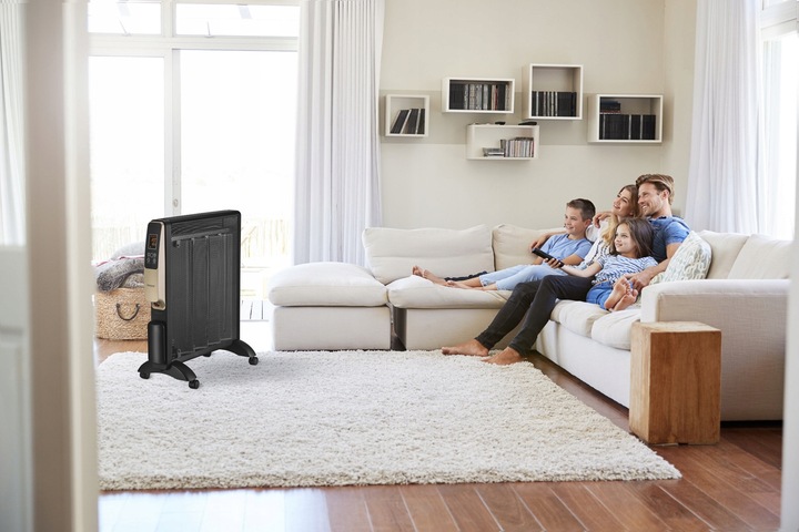 GRZEJNIK ELEKTRYCZNY NA PODCZERWIEŃ TERMOSTAT TIMER PILOT Czarny 2000W