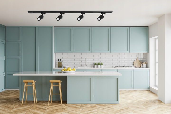 Oświetlenie szynowe 3x Lampa GU10 czarna listwa 1m SZYNOPRZEWÓD reflektor