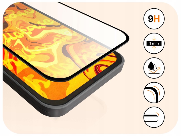 3-pak SZKŁO HARTOWANE DO iPhone 15 PRO na cały ekran 9H ochronne 5D