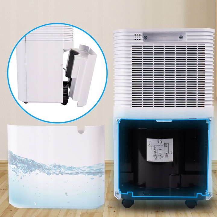 WYDAJNY OSUSZACZ POWIETRZA POCHŁANIACZ WILGOCI CICHY WiFi TIMER 12L/24H