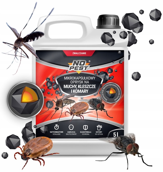 SILNY OPRYSK NA KLESZCZE KOMARY MUCHY 5L CYPERMETRYNA MOCNY