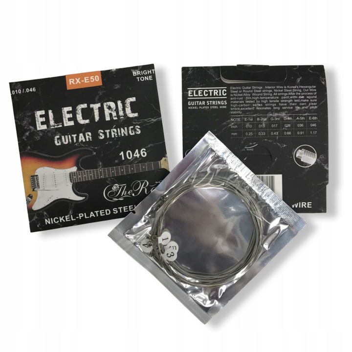 PROFESJONALNE STRUNY DO GITARY ELEKTRYCZNEJ NIKLOWANE THE ROSE RX-E50