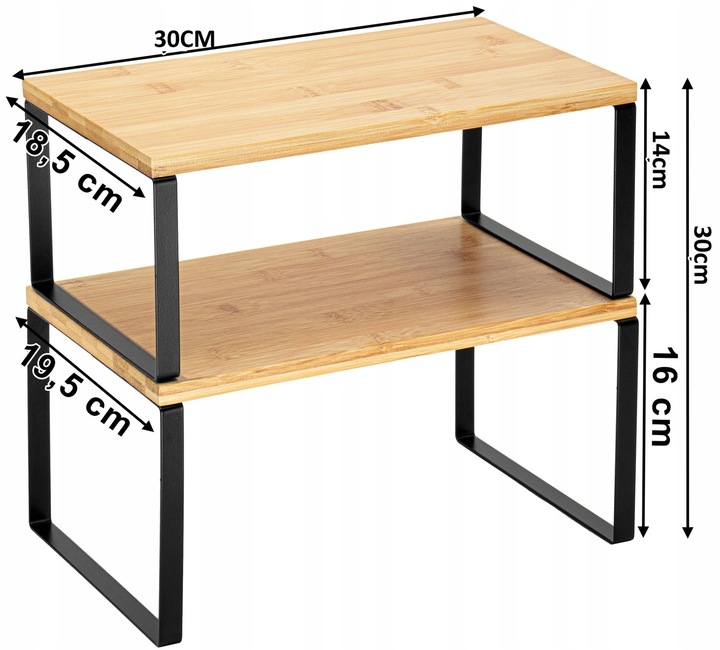 KOMPLET DWÓCH PÓŁEK kuchennych BANBUS na przyprawy do szafy STOJAK