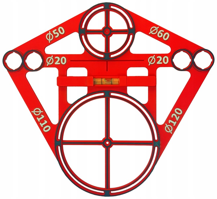 Szablon otworów wzornik płytek geberit poziomica libella stelaż