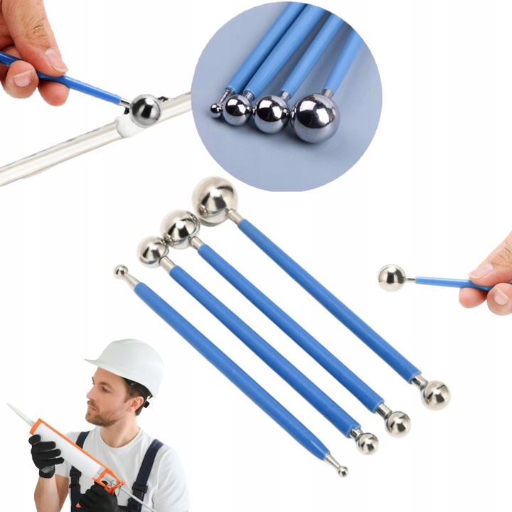 Zestaw 4 Patyczki do Silikonowania Kulki Do Fugowania Pałeczki Do