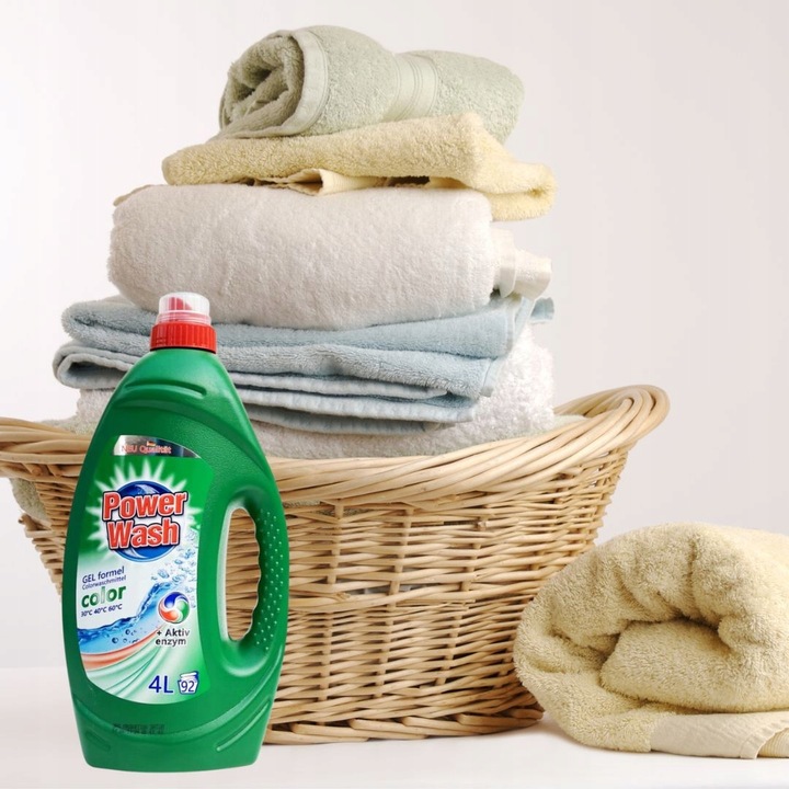 NIEMIECKI ŻEL DO PRANIA POWER WASH KOLOR 4l 92 PRAŃ COLOR KOLOR TKANIN