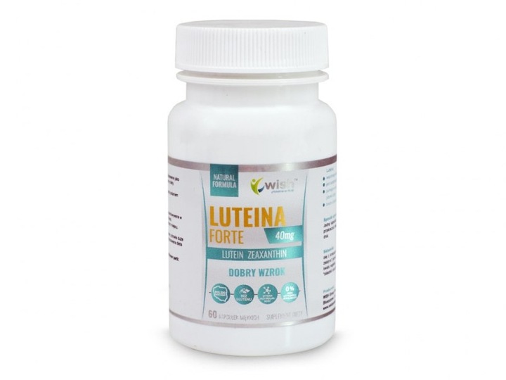 LUTEINA FORTE MAX 40mg NATURALNA + Zeaxantyna 60k WISH wsparcie OCZY WZROK