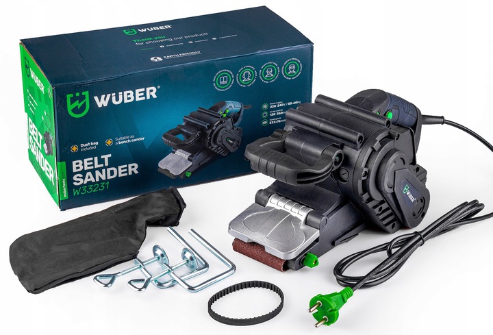 SZLIFIERKA TAŚMOWA WIELOFUNKCYJNA MOCNA DO DREWNA Z REGULACJĄ 1900W