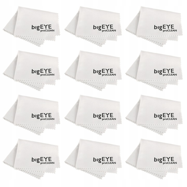 bigEYE proCLEAN ŚCIERECZKI DO OKULARÓW EKRANÓW Z MIKROFIBRY 12 SZTUK