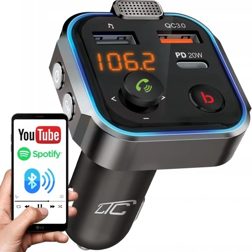 TRANSMITER SAMOCHODOWY BLUETOOTH FM MP3 SZYBKA ŁADOWARKA 3 x USB QC 3.0