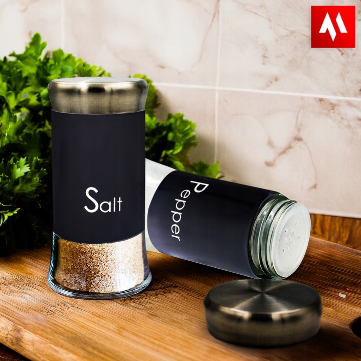 SOLNICZKA I PIEPRZNICZKA ZESTAW 2x150ml POJEMNIK NA SÓL PIEPRZ KOMPLET