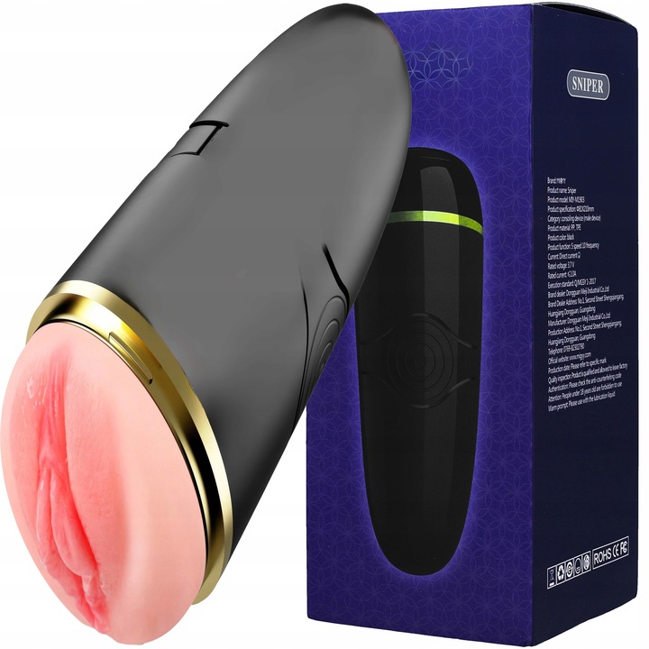 Automatyczny Masturbator Męski Ssący Realistyczna Pochwa Wypustki 10 Trybów