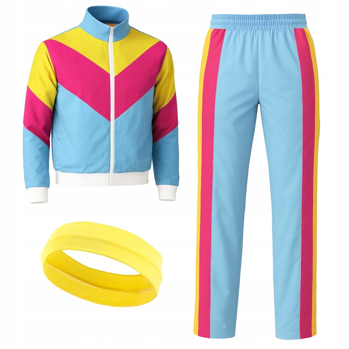 STRÓJ LATA 80 90 DISCO PRZEBRANIE DRES ORTALIONOWY RETRO FITNESS L 176