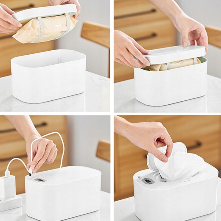 PODGRZEWACZ DO CHUSTECZEK USB PUDEŁKO NA CHUSTECZKI NAWILŻANE MOKRE