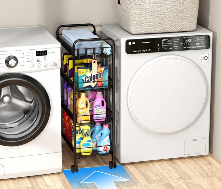 MOBILNY REGAŁ KUCHENNY ŁAZIENKOWY STOLIK NA KÓŁKACH METALOWY WÓZEK 4