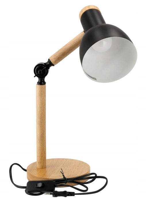 Lampka Na Biurko Do Czytania Drewniana E27 Stojąca + Podwójna