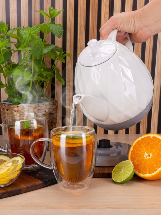 CZAJNIK ELEKTRYCZNY BEZPRZEWODOWY CERAMICZNY KAMILLE 1200 W 1,5 L