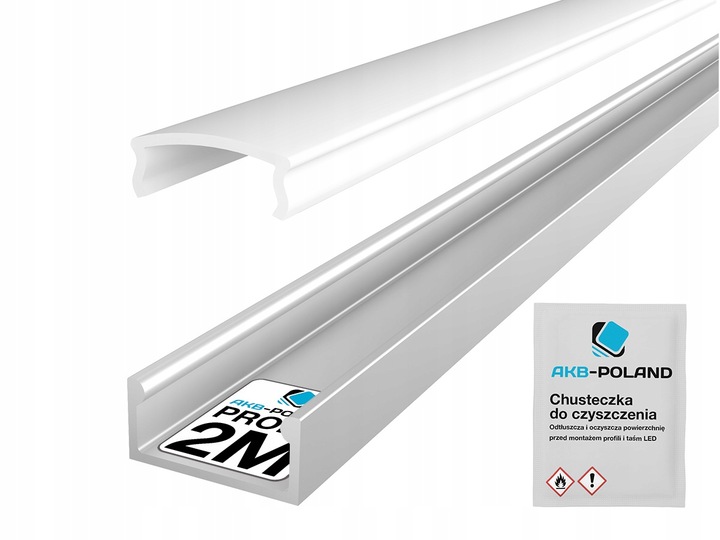 PROFIL ALUMINIOWY LED Taśma LED Natynkowy Wpuszczany KLOSZ MLECZNY 2