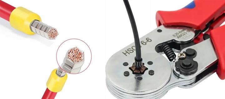 ZACISKARKA DO KABLI SZEŚCIOKĄTNA PRASKA TULEJEK KONEKTORÓW ZESTAW 1200