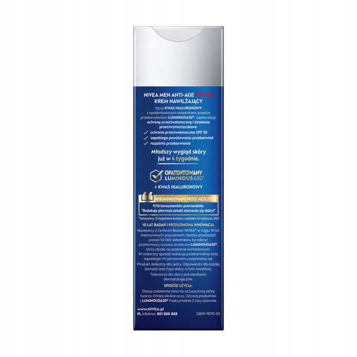 NIVEA MEN ANTI-AGE POWER Nawilżający krem do twarzy SPF 30, 50 ml