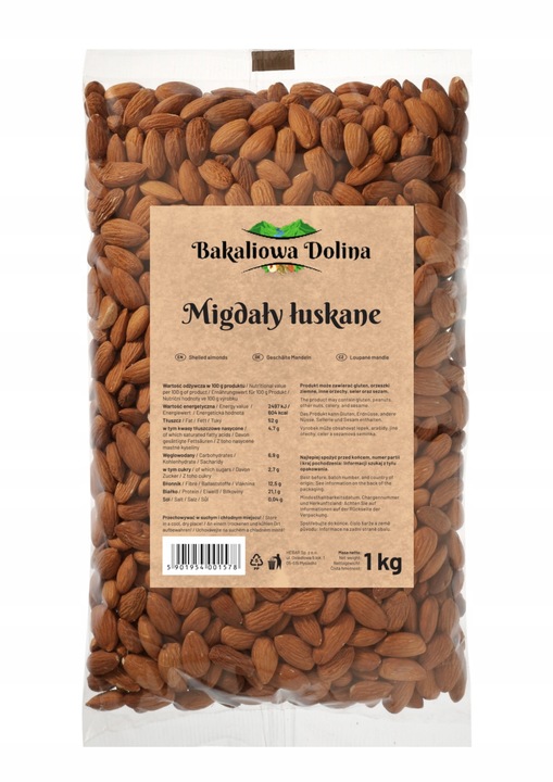 MIGDAŁY 1 KG 1000G NATURALNE 100% DUŻE PYSZNE CHRUPIĄCE BOGATE W WITAMINY