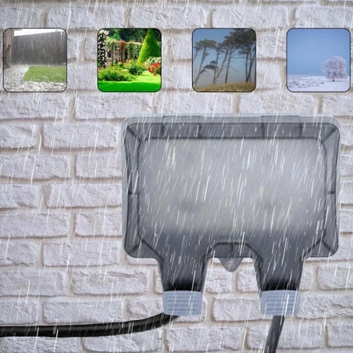 PODWÓJNE GNIAZDKO IP66 OGRODOWE ZEWNĘTRZNE WODOSZCZELNE GNIAZDO 230V