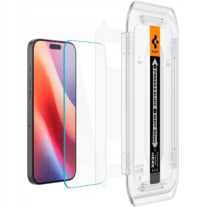 Szkło hartowane do iPhone 16 Pro, Spigen EZ Fit 2P, z aplikatorem, mocne