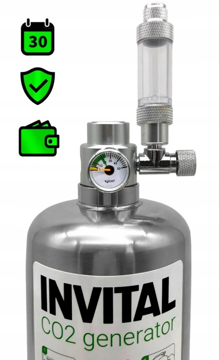 INVITAL Generator CO2 bez nocnego wył. z butlą 2l