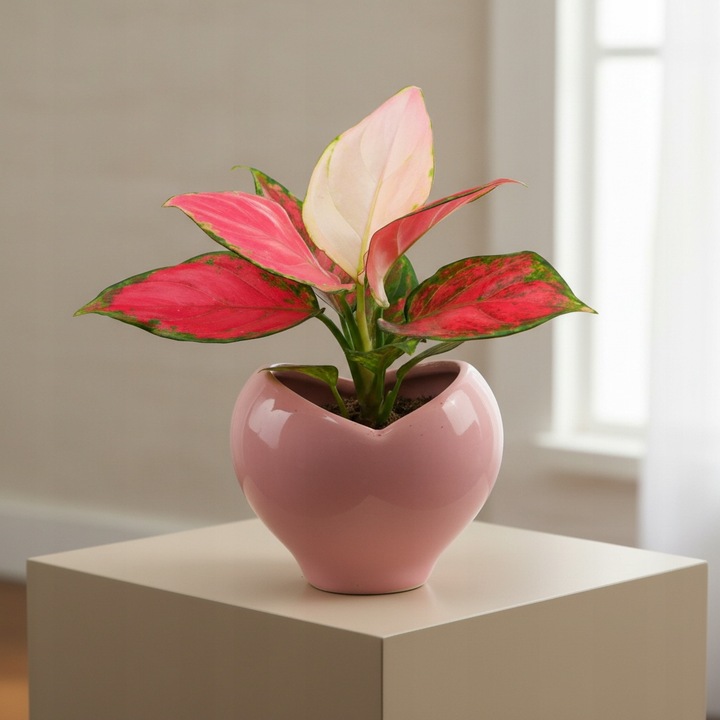 AGLAONEMA Pinky Promise DØ6cm Łatwa w uprawie. Idealna na prezent