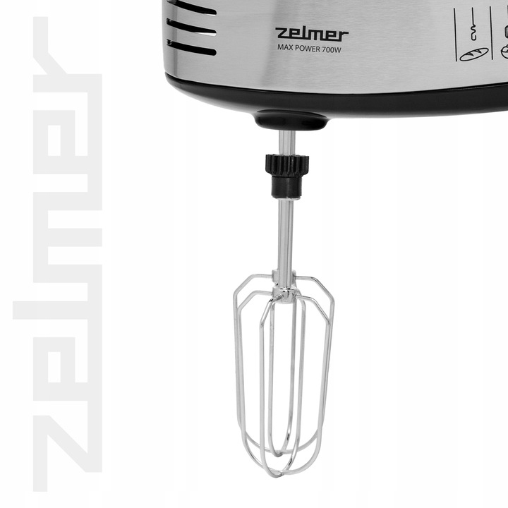 MIKSER RĘCZNY ZELMER LEKKI ROBOT KUCHENNY Z MISĄ 2,5L 4 KOŃCÓWKI TURBO