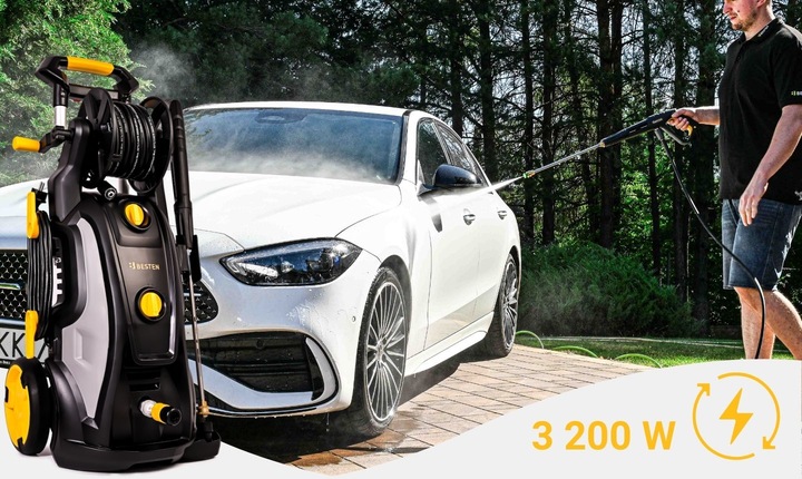 Myjka ciśnieniowa pompa mosiężna 3200W Indukcja 350bar ZESTAW PRO