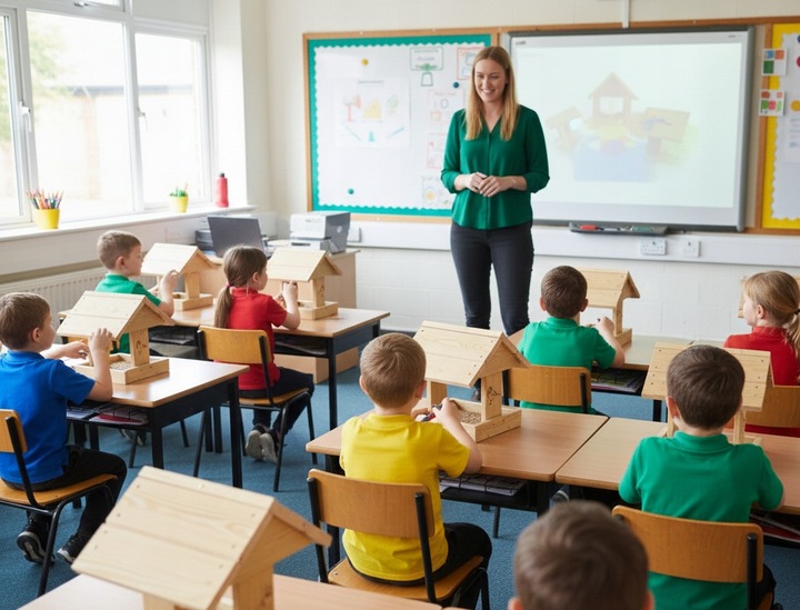 ECO Karmnik Dla Ptaków XXL+ DREWNIANY Solidny DIY Łatwy Montaż BUDKA