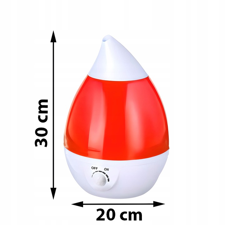 DYFUZOR NAWILŻACZ POWIETRZA CICHY LAMPKA LED 7 KOLORÓW 25W JONIZATOR