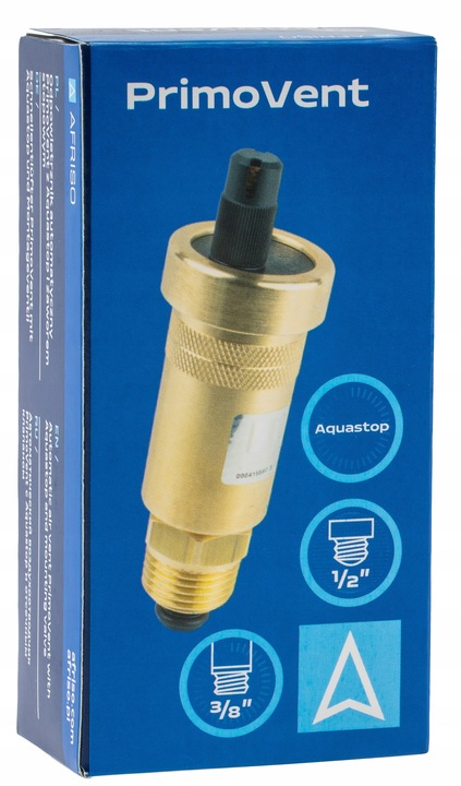 ODPOWIETRZNIK AUTOMATYCZNY AUTOMAT MOSIĘŻNY PROSTY 1/2" Z ZAWOREM STOPOWYM