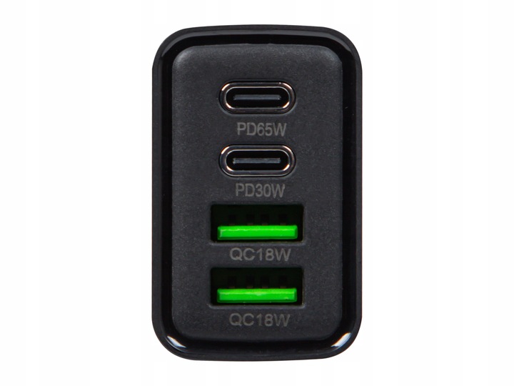 SZYBKA ŁADOWARKA SIECIOWA GNIAZDO 2x USB 2x USB-C QC 3.0 PD 65W UNIWERSALNA