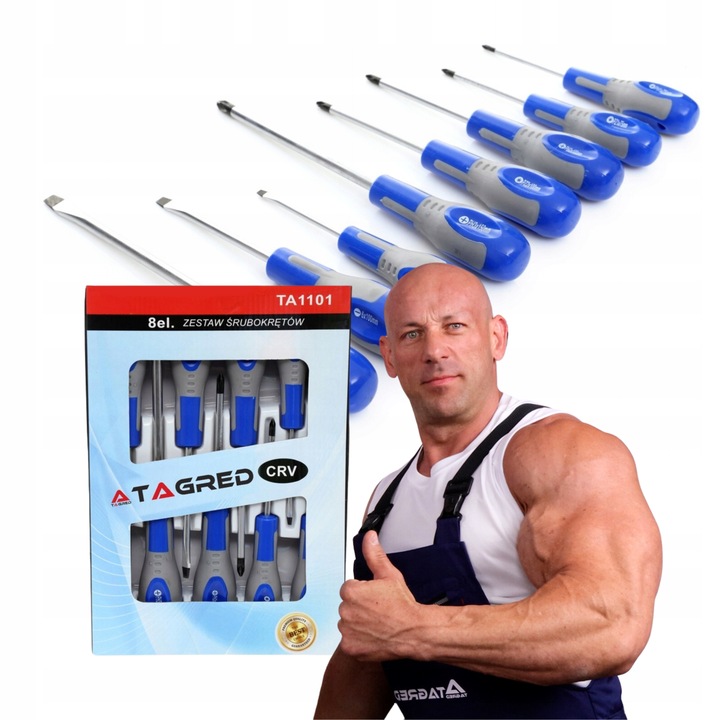 ZESTAW ŚRUBOKRĘTÓW WKRĘTAKÓW Z MAGNESEM 8SZT