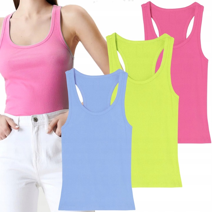 3x BLUZKA TOP KOSZULKA BOKSERKA MODNA w prążek XXL