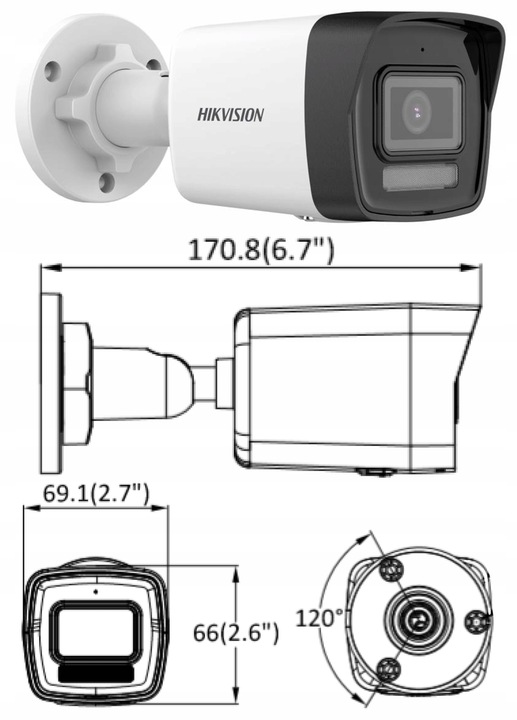Zestaw monitoringu IP Hikvision 2x DS-2CD1043G2-LIU 4Mpx Światło Hybrydowe