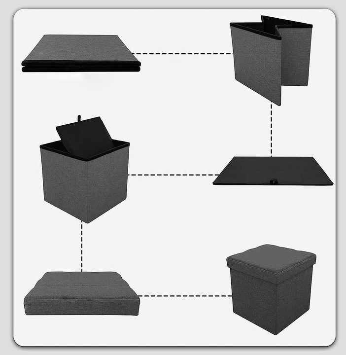 PUFA WELUROWA SKRZYNIA POJEMNIK OTWIERANA SKŁADANA ZE SCHOWKIEM
