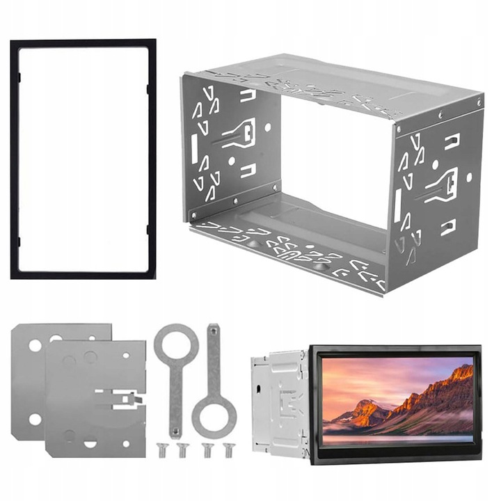 Kieszeń montażowa + Ramka maskująca + Uchwyty + Kluczyki DO RADIA 2DIN